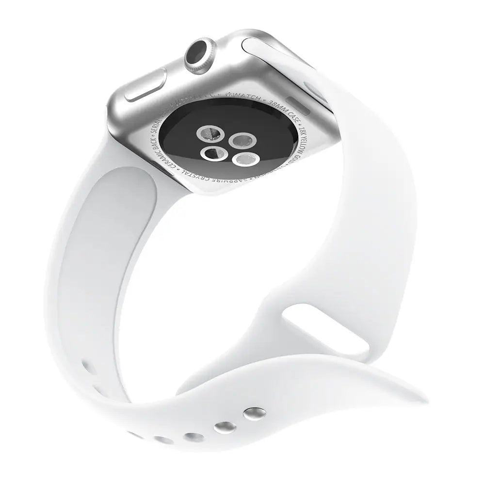 Apple Watch 38 / 40 / 41 mm Silikoniranneke - S/M - Valkoinen
