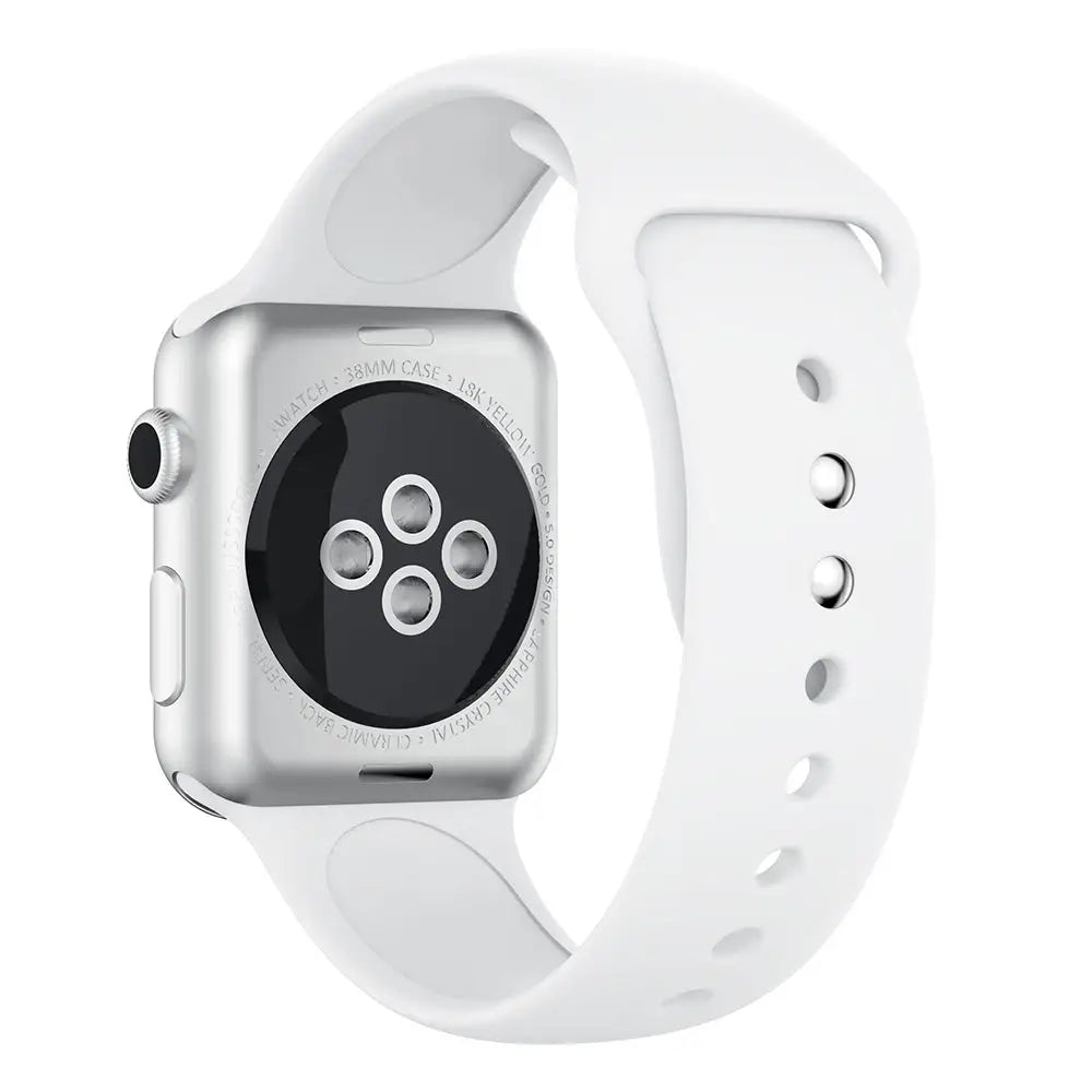 Apple Watch 38 / 40 / 41 mm Silikoniranneke - S/M - Valkoinen