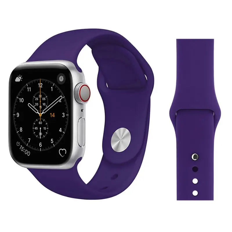 Apple Watch 38 / 40 / 41 mm Silikoniranneke - S/M - Violetti