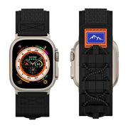 Apple Watch 42/44/45/49 mm Outdoor Nailonranneke - Musta