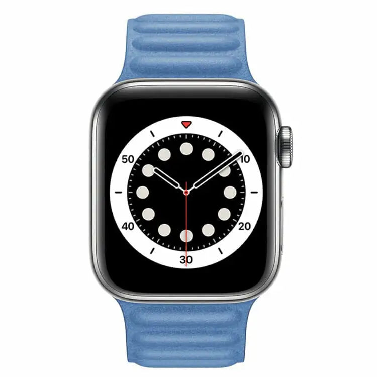 Apple Watch 42 / 44 / 45 mm Magneettinen Nahkaranneke - Sininen