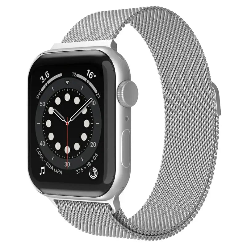 Apple Watch 42 / 44 / 45 mm Magneettinen Teräsranneke - Hopea