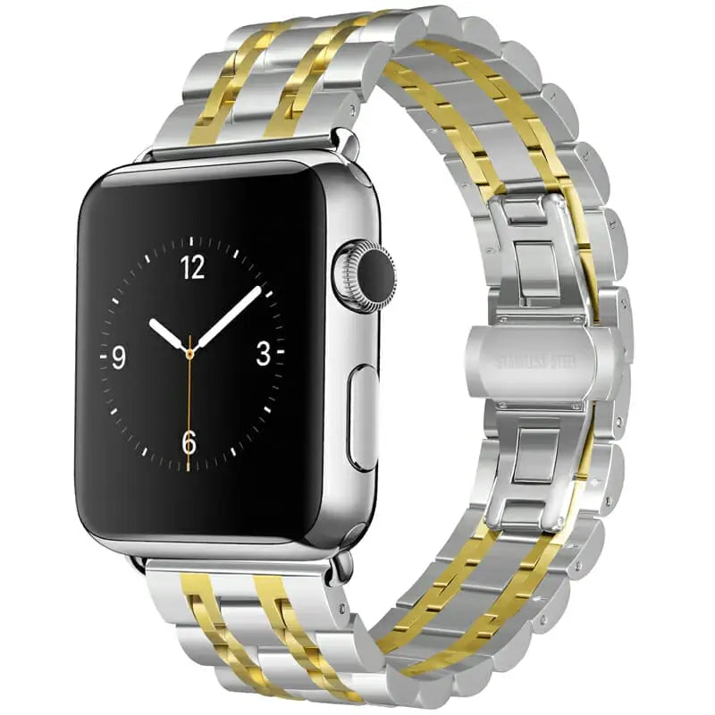 Apple Watch 42 / 44 / 45 mm Metalliranneke - Hopea/Kulta