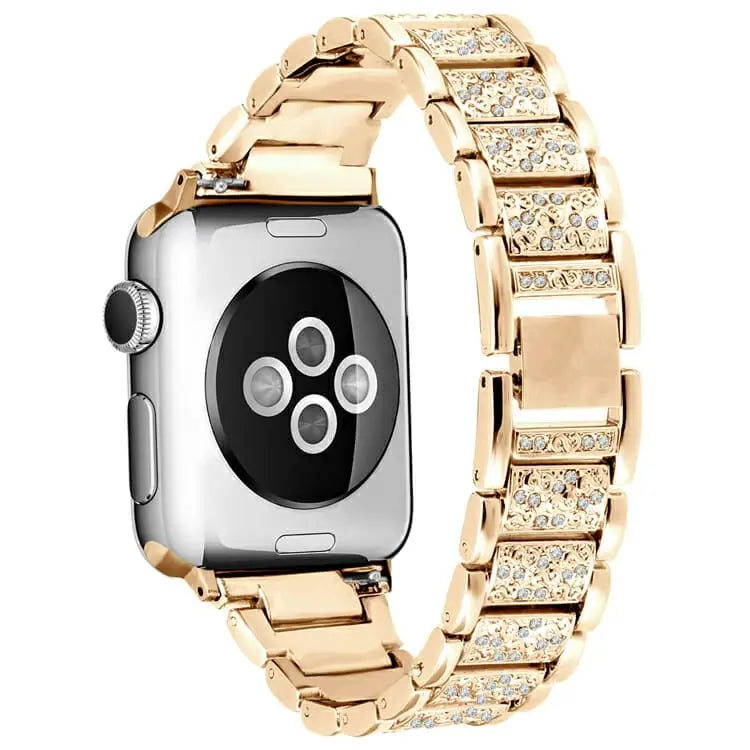 Apple Watch 42 / 44 / 45 mm Metalliranneke timanteilla - Roosakulta