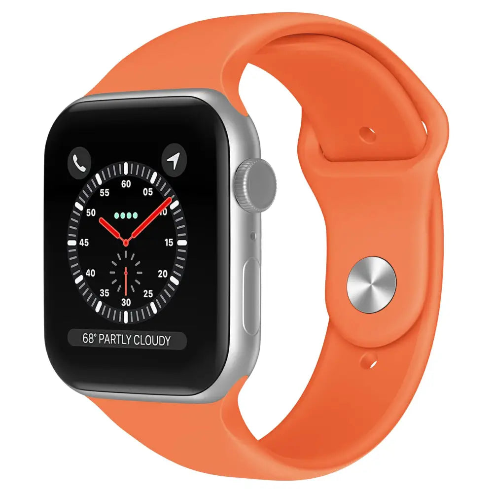 Apple Watch 42 / 44 / 45 mm Silikoniranneke - M/L - Oranssi