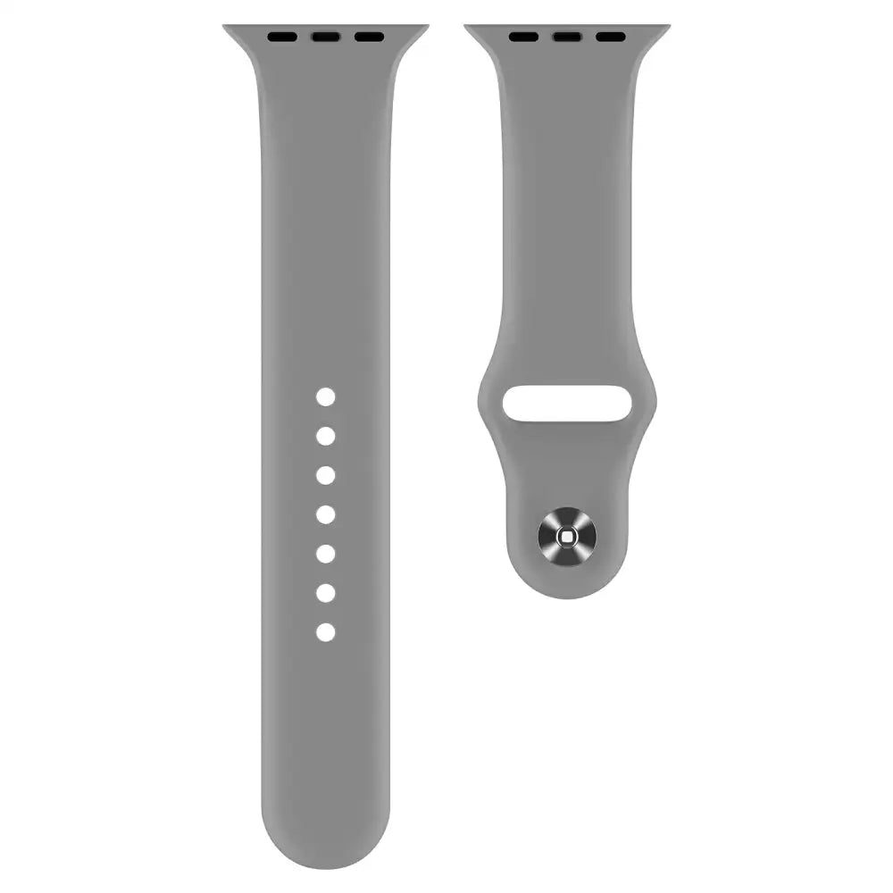 Apple Watch 42 / 44 / 45 mm Silikoniranneke - M/L - Vaaleanharmaa