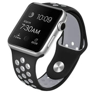 Apple Watch 42 / 44 / 45 mm Urheiluranneke - M/L - Musta/Harmaa