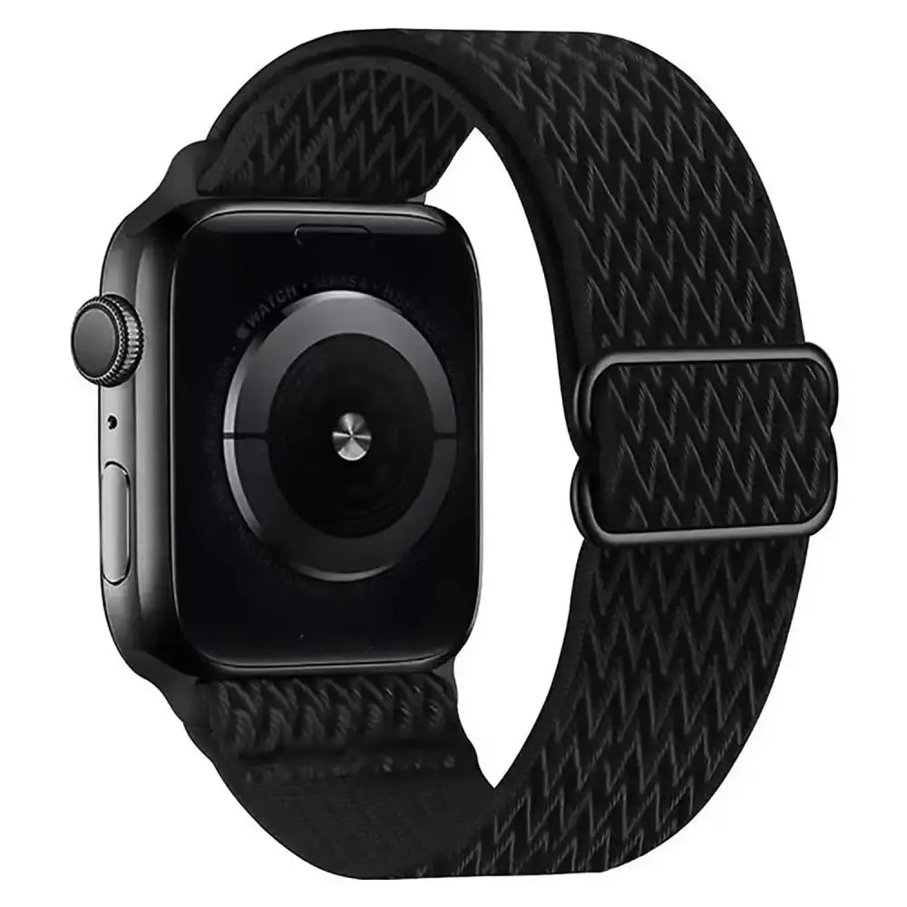 Apple Watch Joustava nailonranneke 42/44/45/49 mm - musta