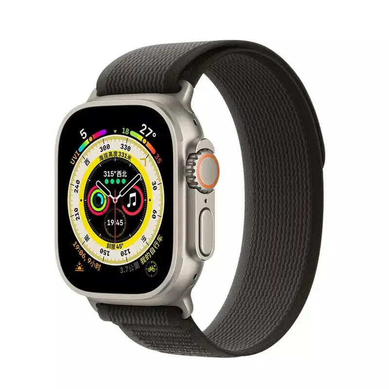 Apple Watch Trail ranneke 38/40/41 mm - Musta-Harmaa