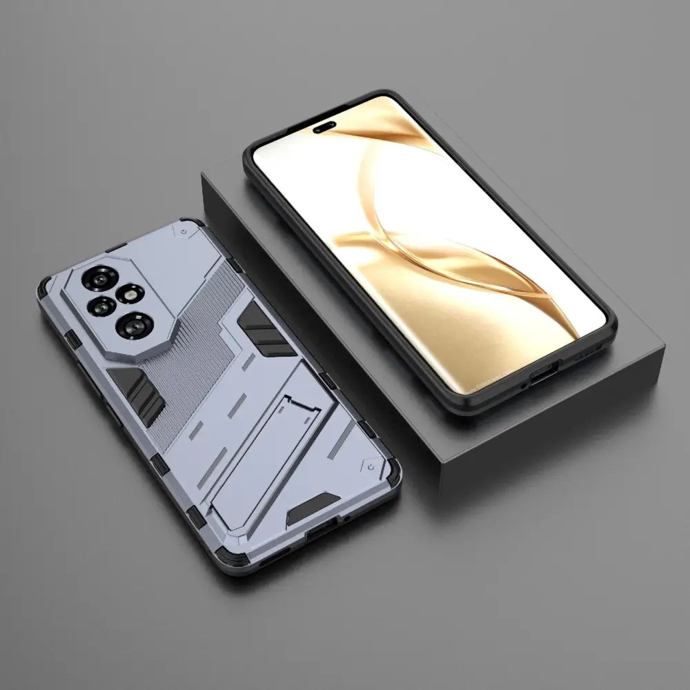 Rugged metallic gray Pro Armor Suojakotelo for Honor 200 Pro with triple camera cutout