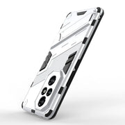 Valkoinen ja musta Pro Armor Suojakotelo Honor 200 Pro, sisäänrakennettu kickstand