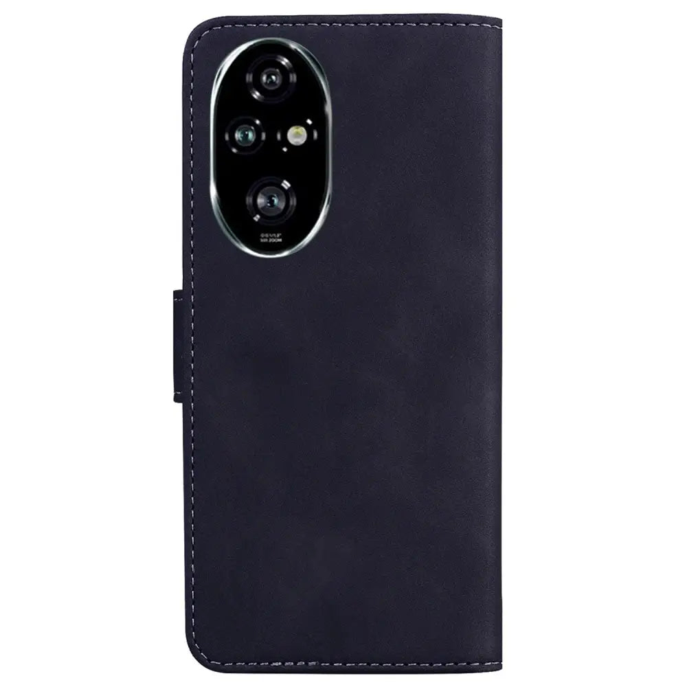 Navy sininen nahkainen lompakko suojakotelo Honor 200 Pro -kameralävellä