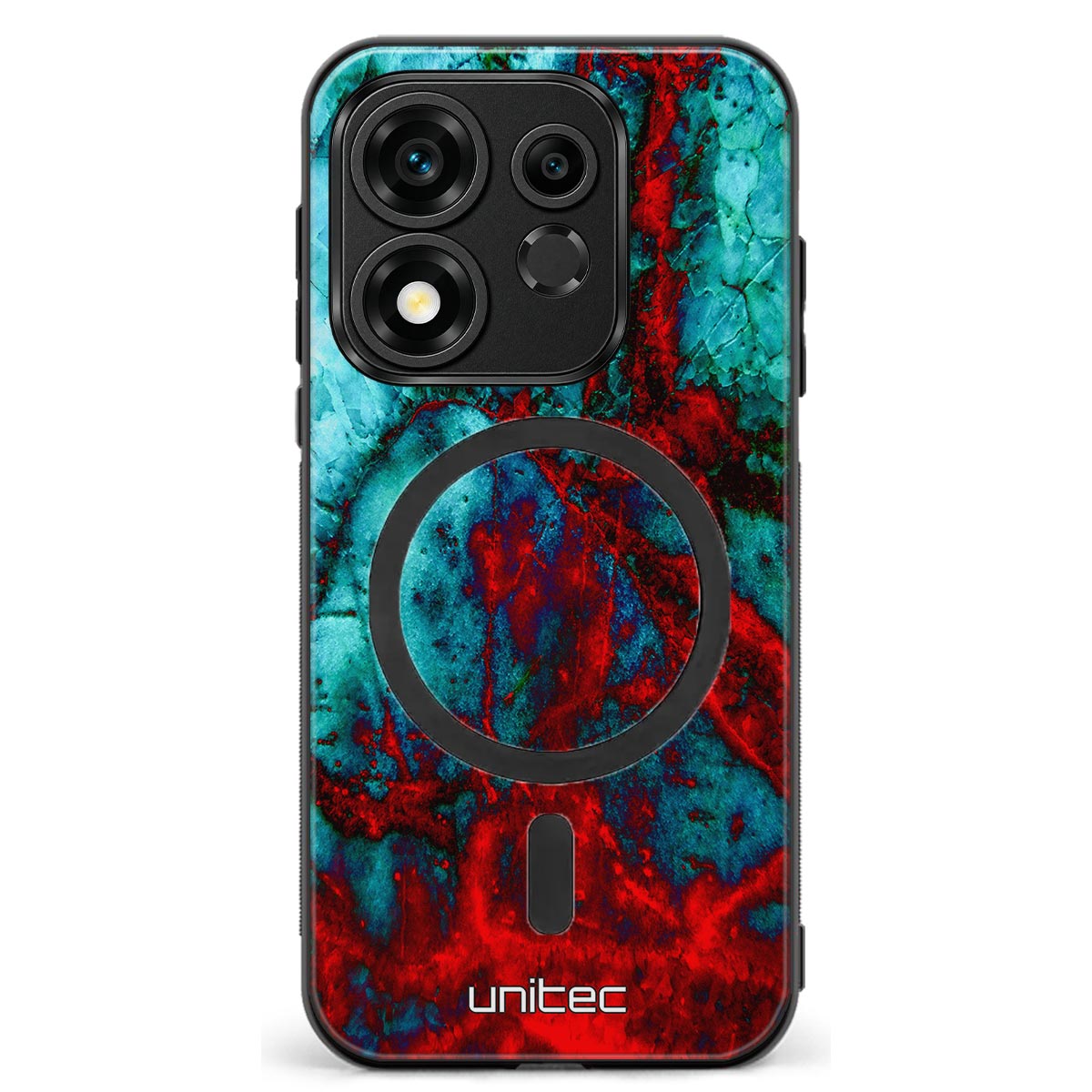 Honor 600 Smart marmori suojakuoret - Blue Red Marble