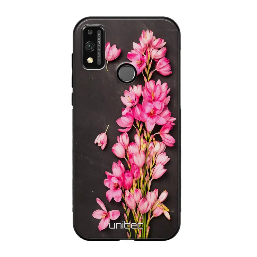 Honor 9X Lite kukka suojakuoret - Pink Flowers - Ei