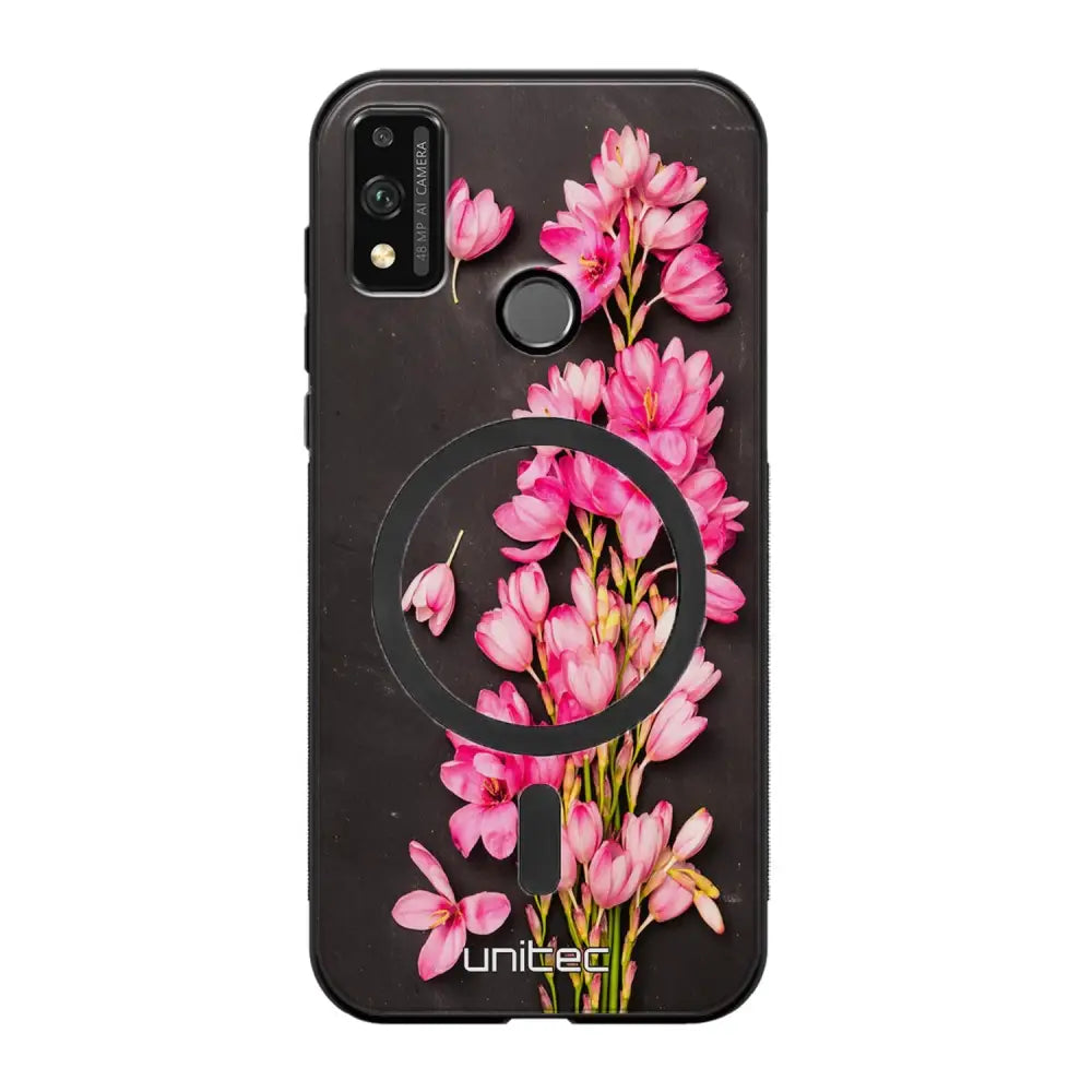 Honor 9X Lite kukka suojakuoret - Pink Flowers