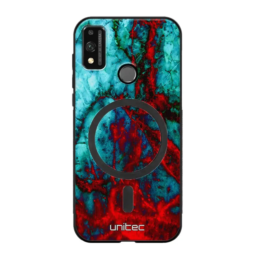 Honor 9X Lite marmori suojakuoret - Blue Red Marble