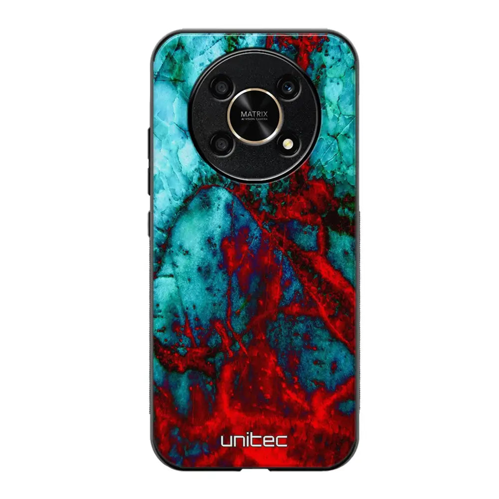 Honor Magic 6 Lite marmori suojakuoret - Blue Red Marble - Ei