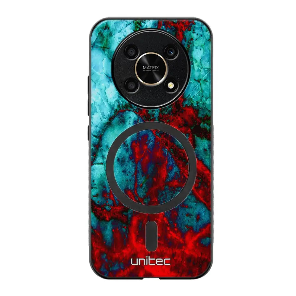 Honor Magic 6 Lite marmori suojakuoret - Blue Red Marble