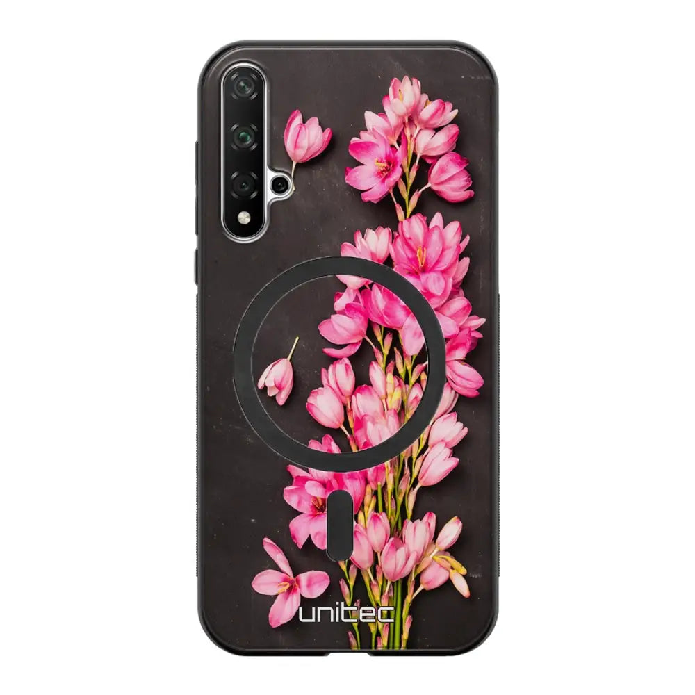 Huawei Nova 5T kukka suojakuoret - Pink Flowers