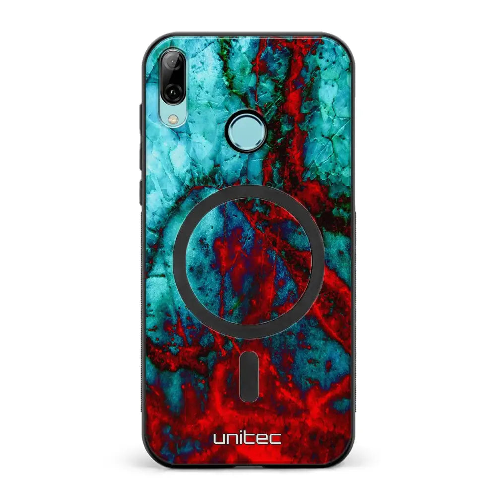 Huawei P Smart 2019 marmori suojakuoret - Blue Red Marble