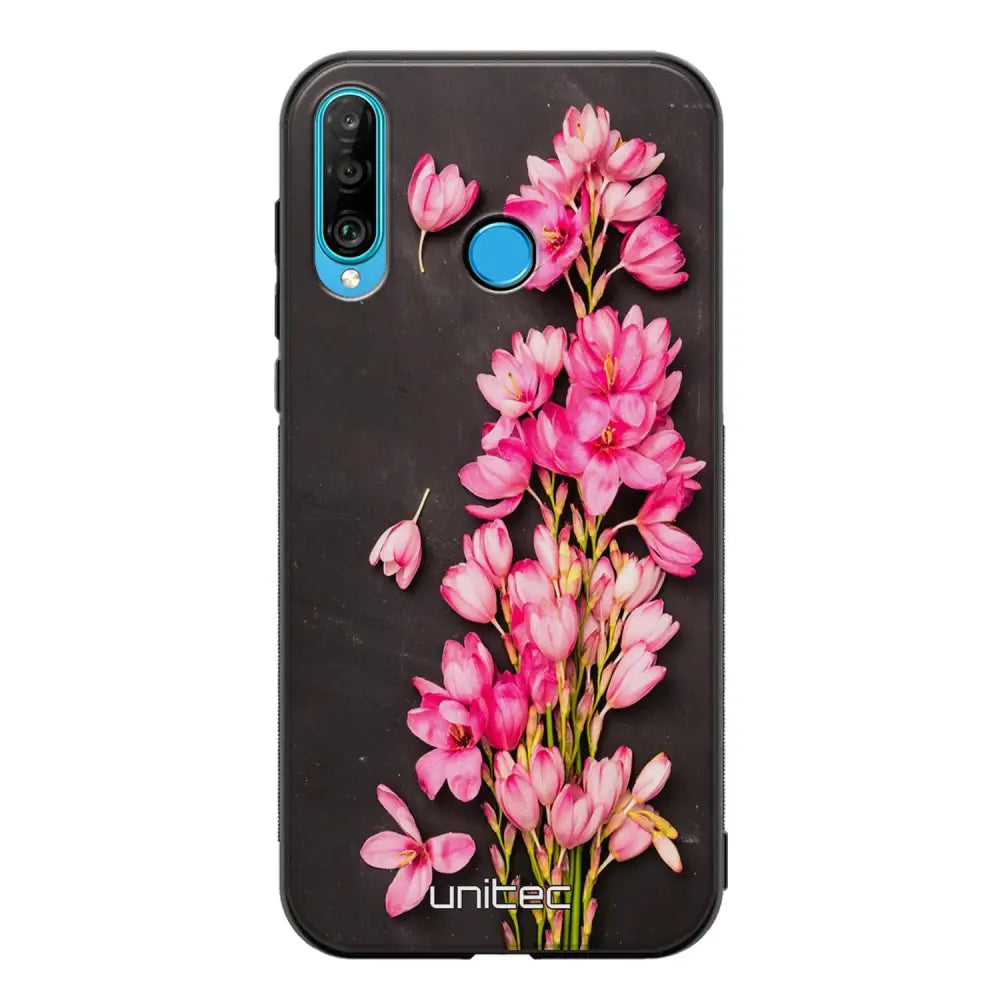 Huawei P30 Lite kukka suojakuoret - Pink Flowers - Ei