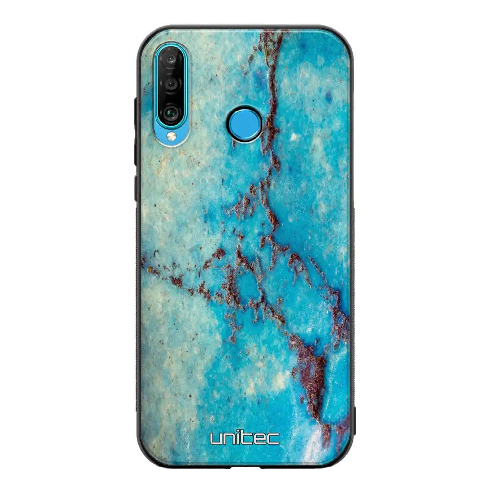 Huawei P30 Lite marmori suojakuoret - Turquoise Marble - Ei