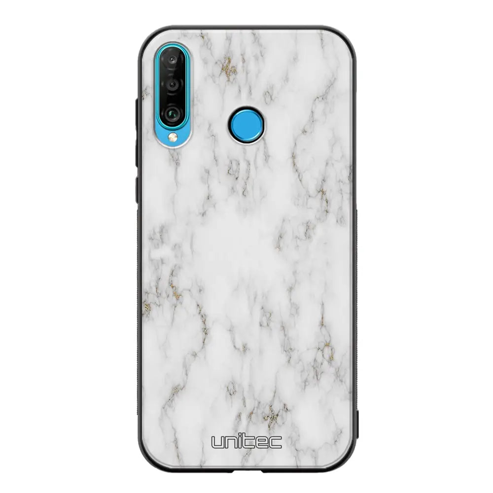 Huawei P30 Lite marmori suojakuoret - White Marble - Ei