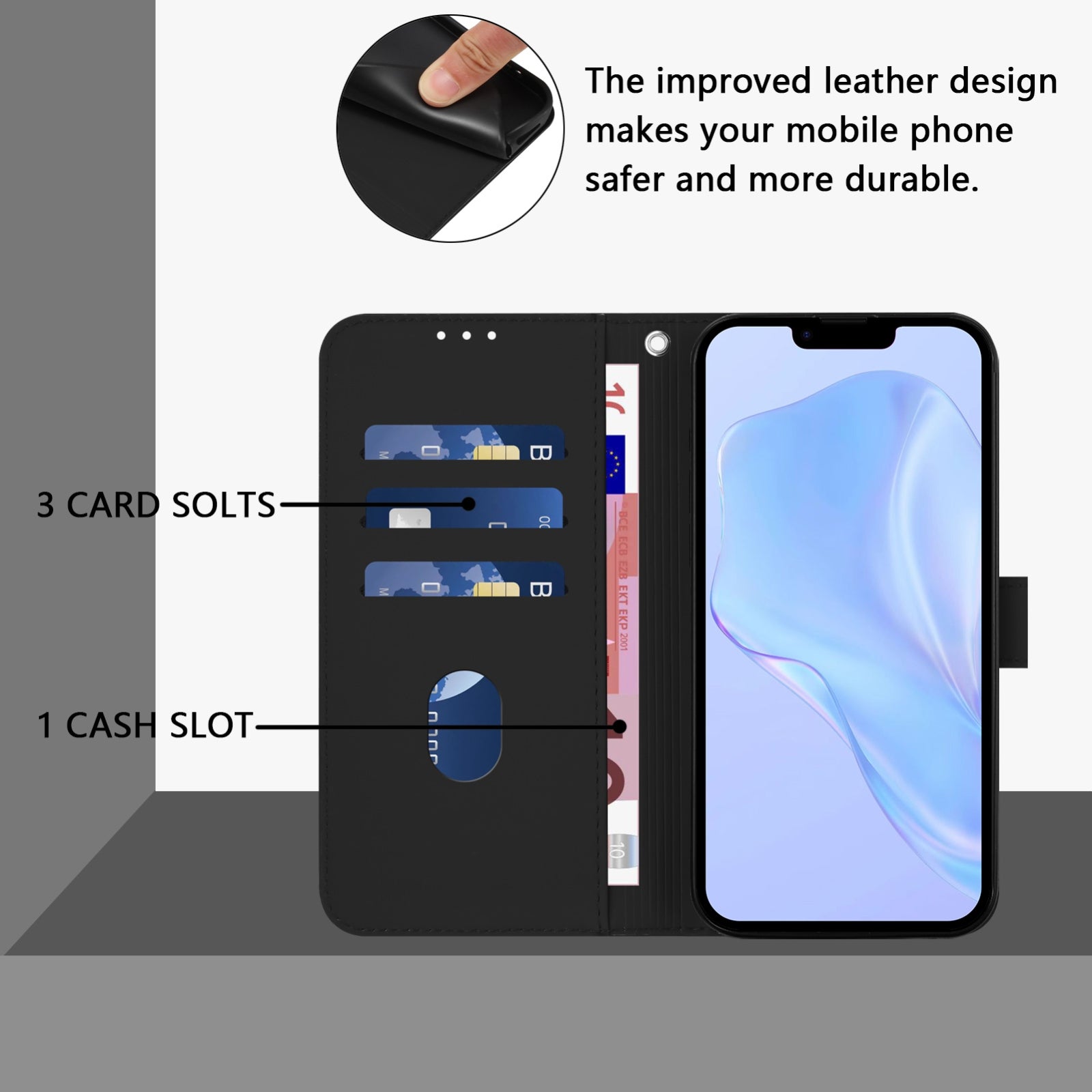iPhone 14 Plus Lompakko Suojakotelo Musta - Unitec