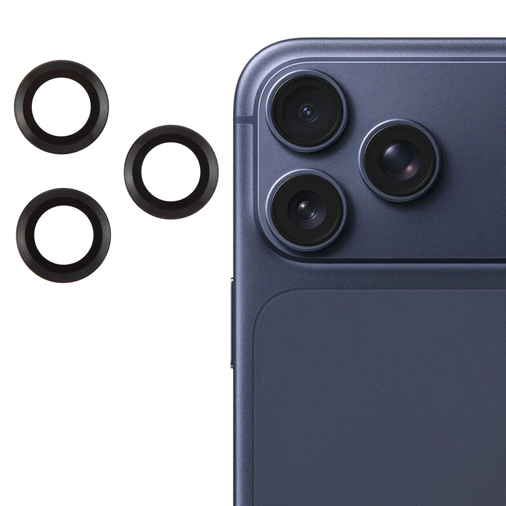 iPhone 17 / 17 Pro / 17 Pro Max Kameran panssarilasi - Musta (3kpl)