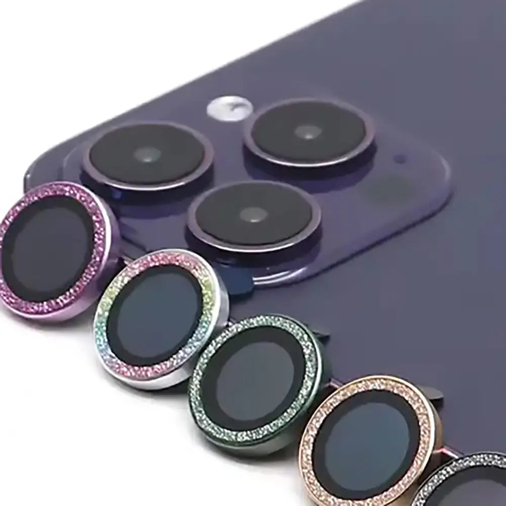 iPhone 12 Pro Linssinsuoja Glitter Pinkki (3kpl/paketti)