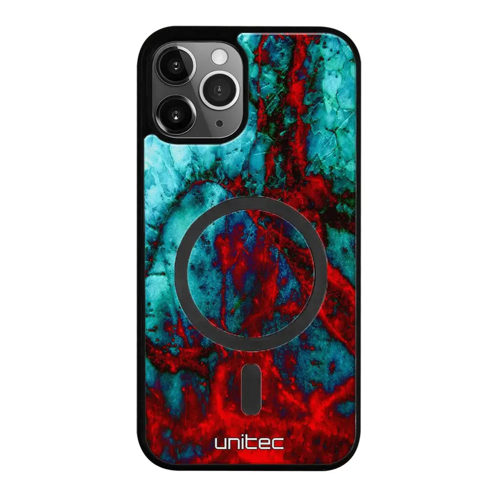 iPhone 12 Pro Max marmori suojakuoret - Blue Red Marble