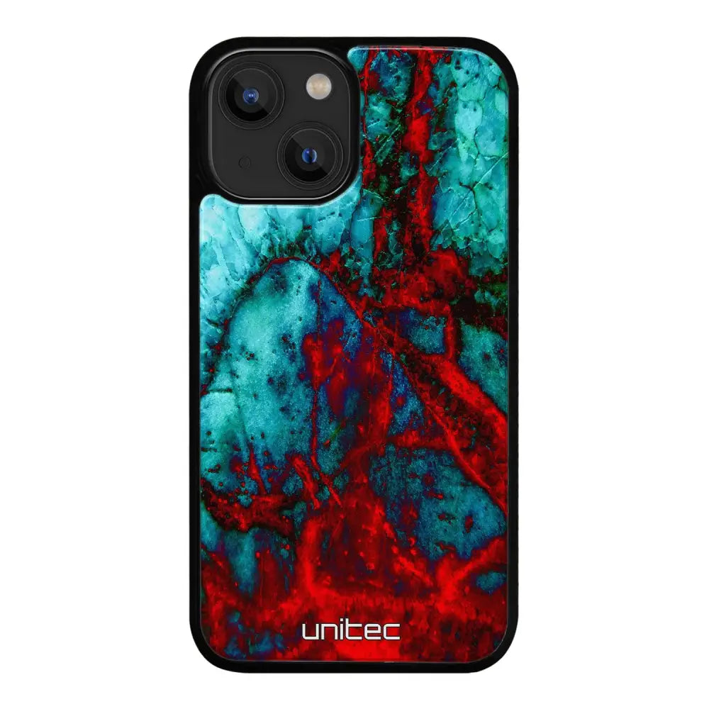 iPhone 13 marmori suojakuoret - Blue Red Marble - Ei