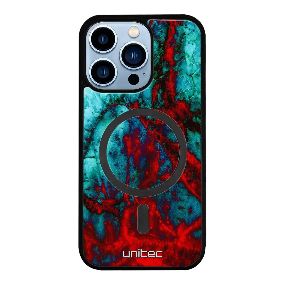 iPhone 13 Pro Max marmori suojakuoret - Blue Red Marble