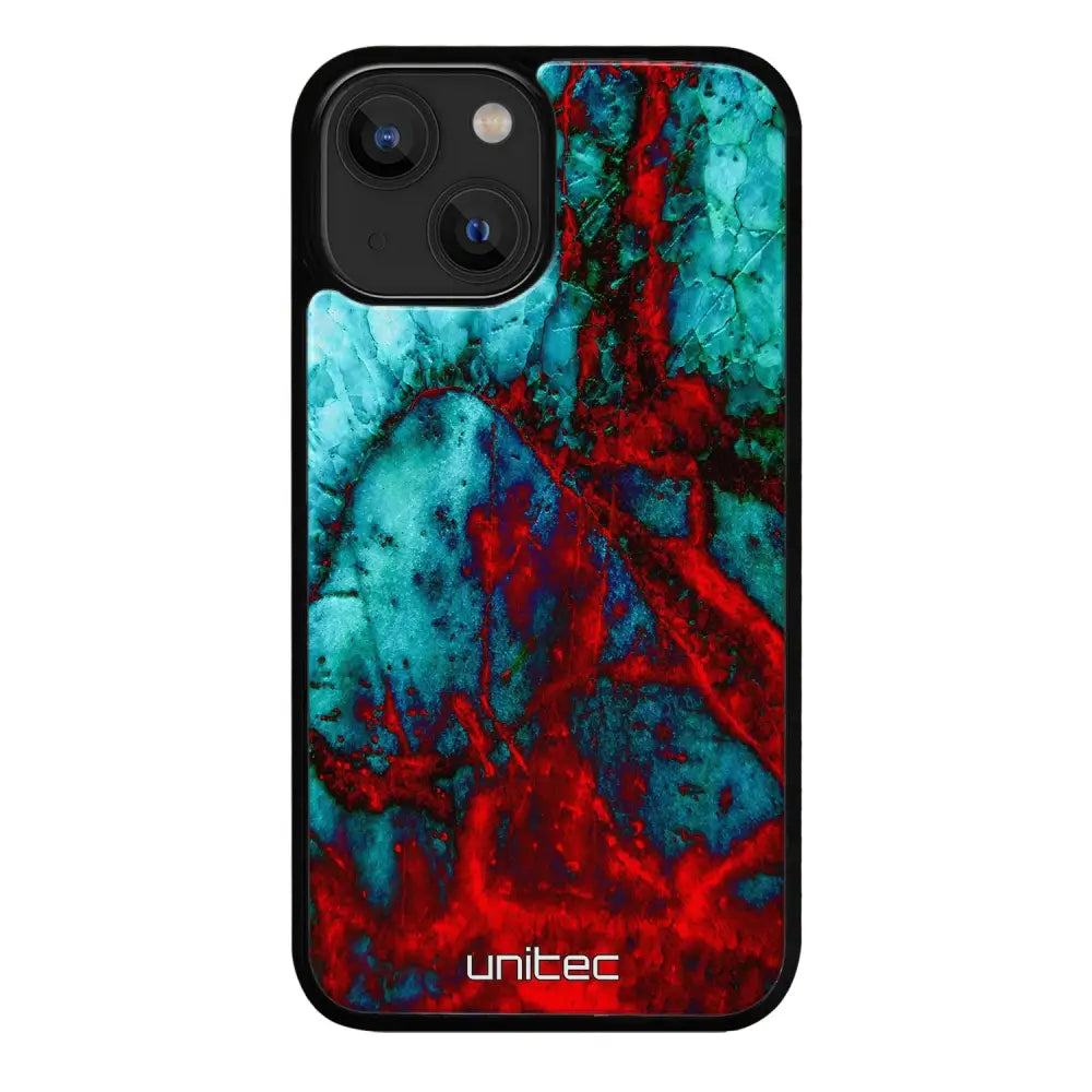 iPhone 14 Plus marmori suojakuoret - Blue Red Marble - Ei
