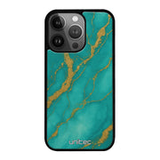 iPhone 14 Pro Max Suojakuoret Marmori – Turquoise Gold