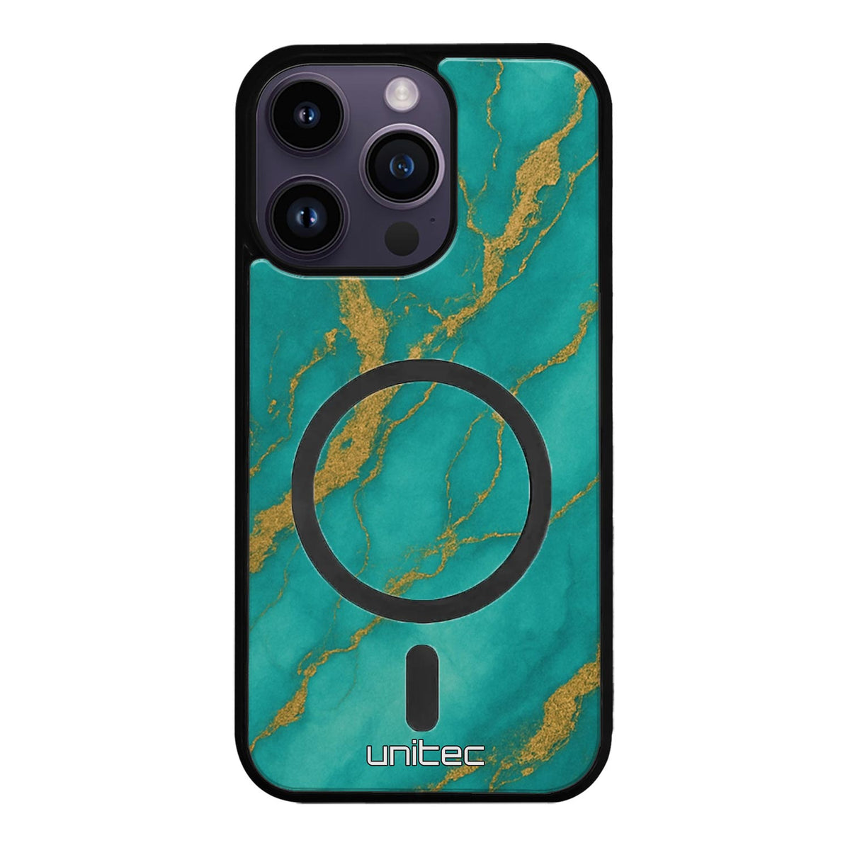 iPhone 14 Pro Suojakuoret Marmori – Turquoise Gold