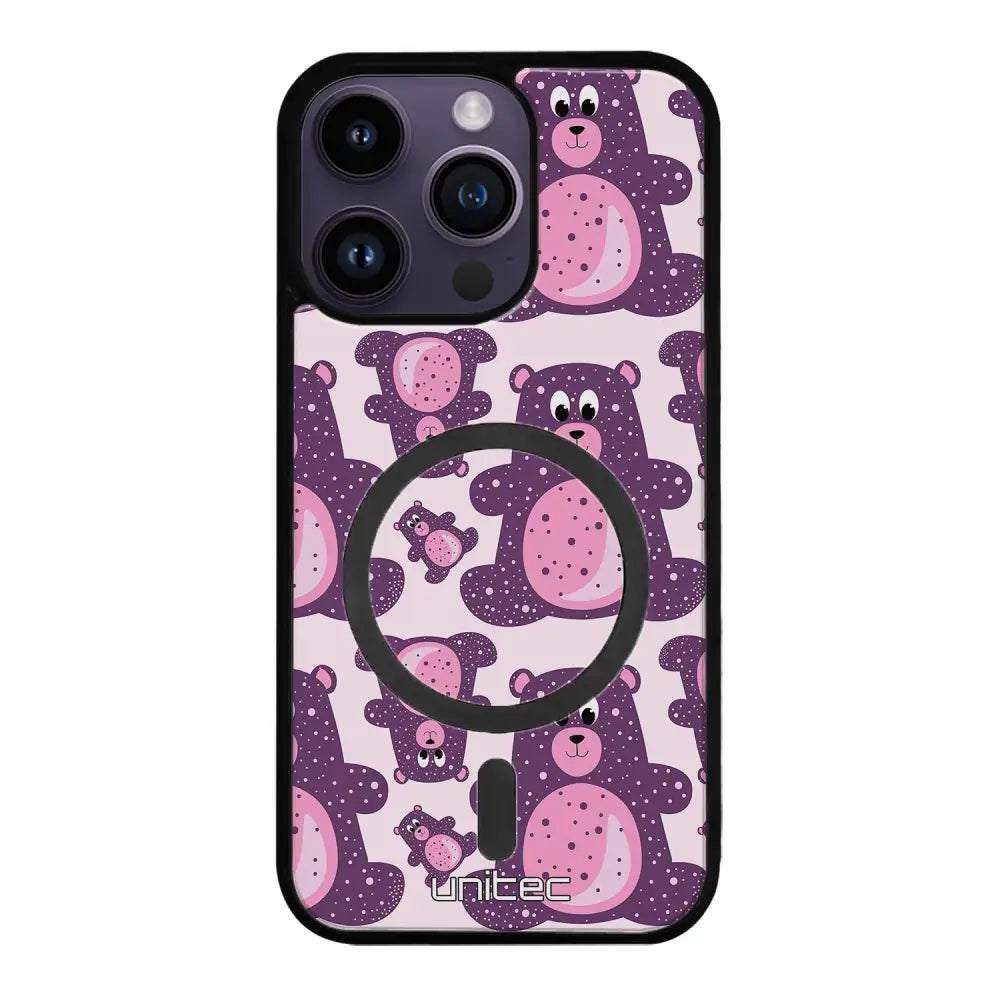 iPhone 14 Pro suojakuoret - Purple Teddy Bear