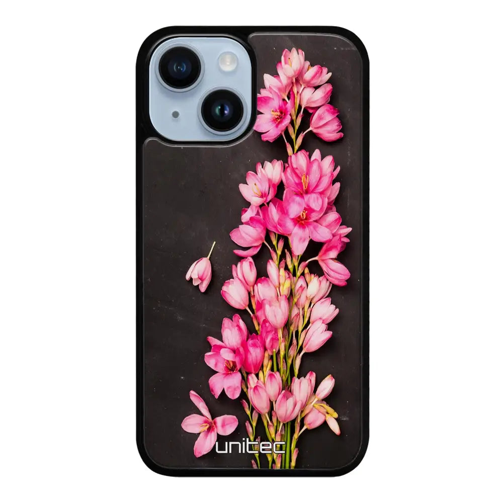 iPhone 15 kukka suojakuoret - Pink Flowers - Ei