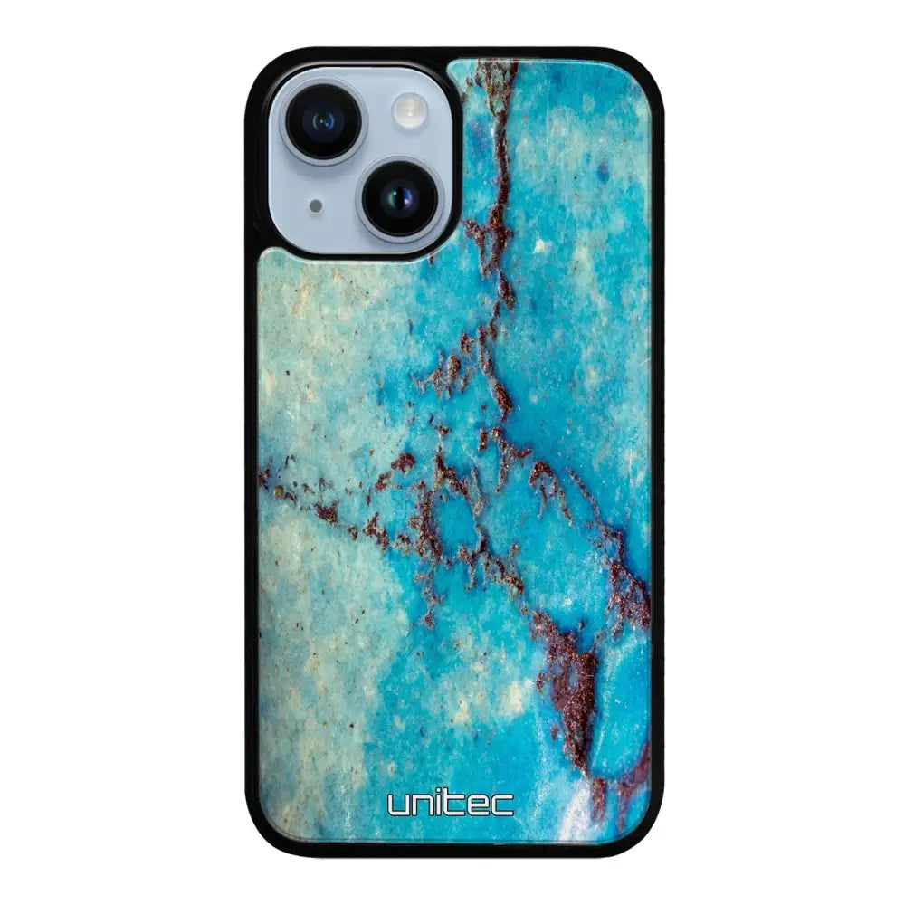 iPhone 15 marmori suojakuoret - Turquoise Marble - Ei