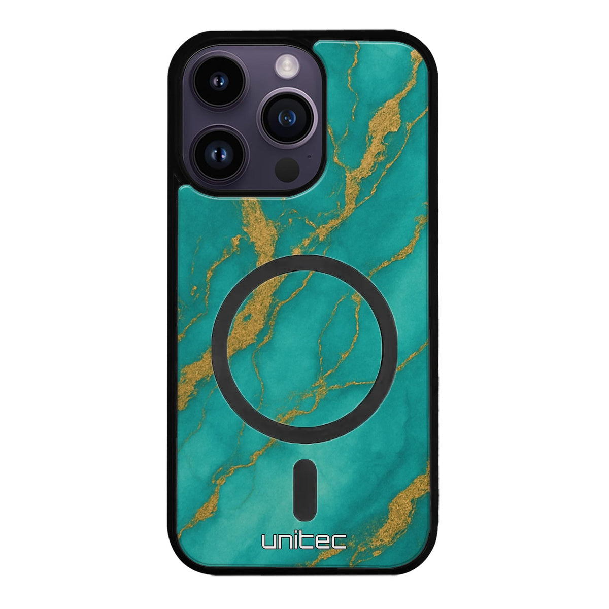 iPhone 15 Pro Suojakuoret Marmori – Turquoise Gold