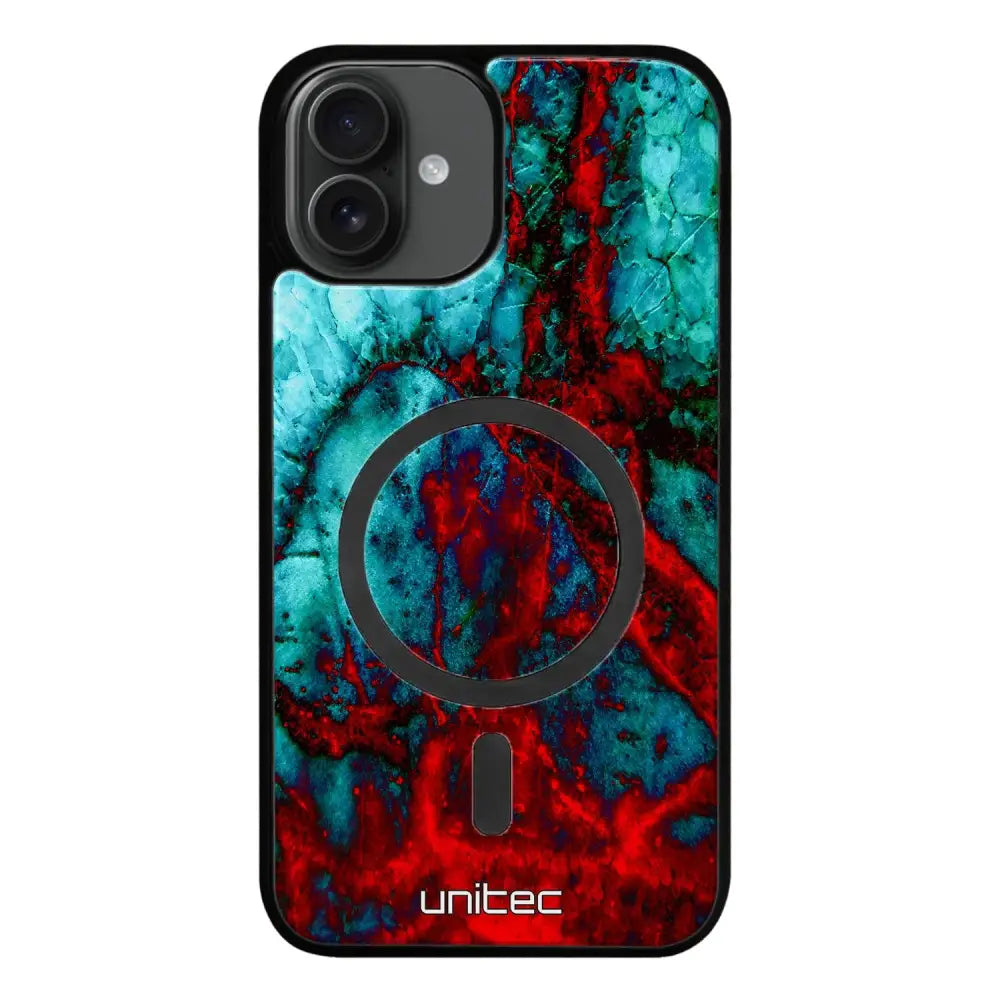 iPhone 16 marmori suojakuoret - Blue Red Marble