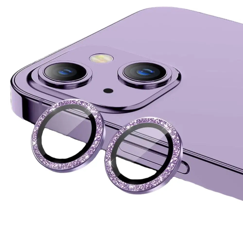 Glittery violetti kameran linssin suojarengas iPhone 16 ja 16 Plus - 2kpl