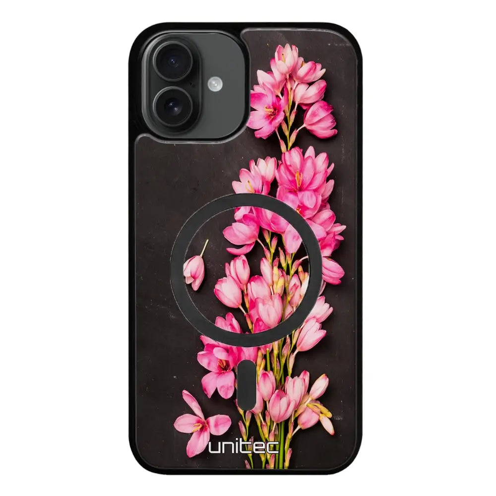 iPhone 16 Plus kukka suojakuoret - Pink Flowers