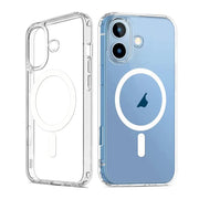 Läpinäkyvä plus MagSafe suojakuori iPhone 12/13:lle, yhteensopiva iPhone 16 Plus kanssa