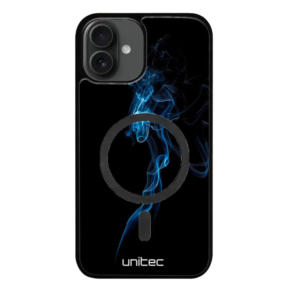 iPhone 16 Plus suojakuoret - Blue Smoke On Black