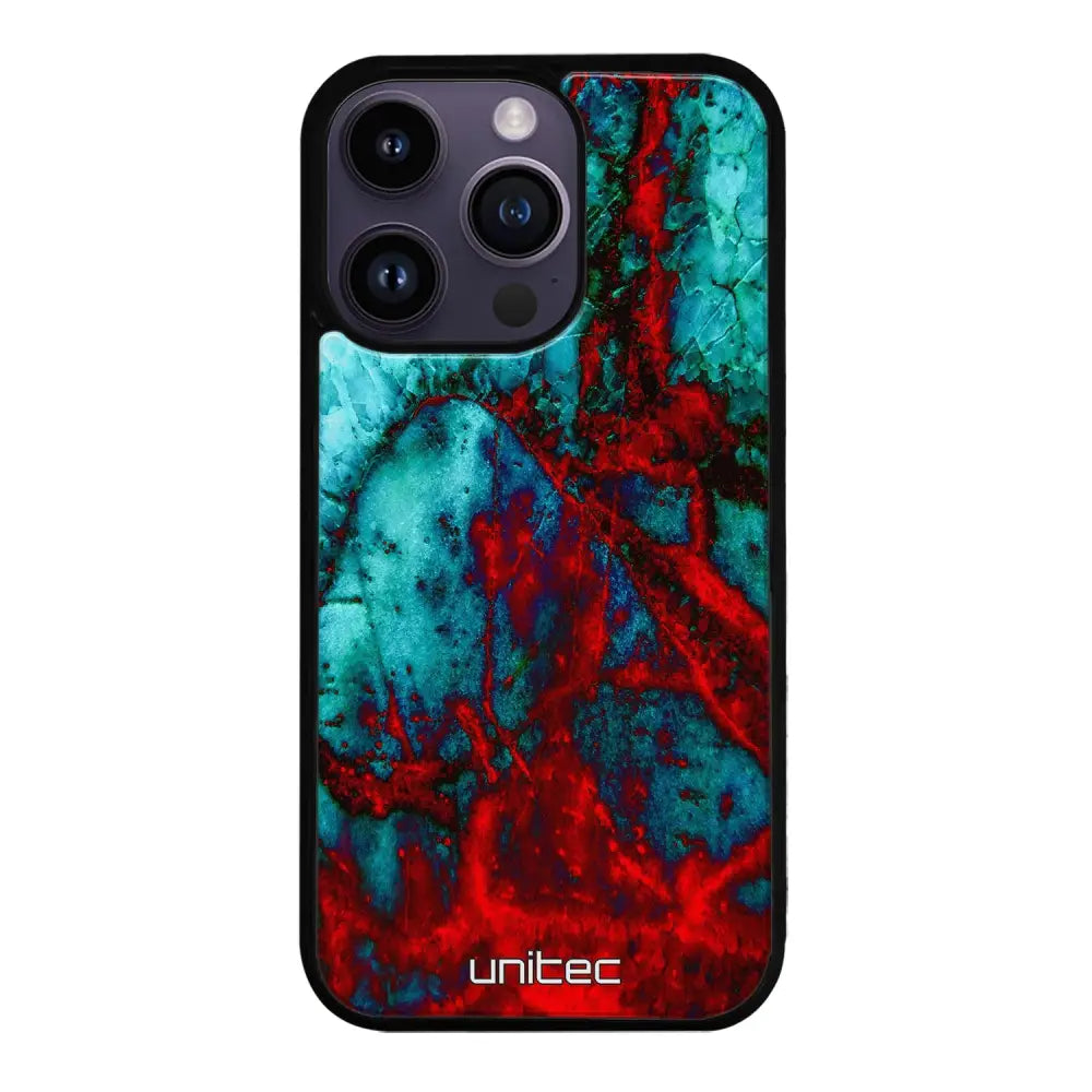 iPhone 16 Pro marmori suojakuoret - Blue Red Marble - Ei