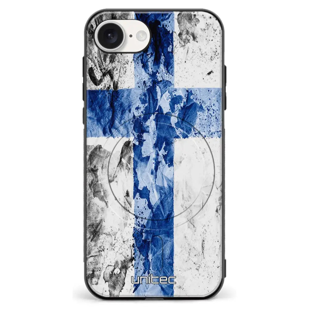 iPhone 16e suojakuoret Painted Finnish Flag
