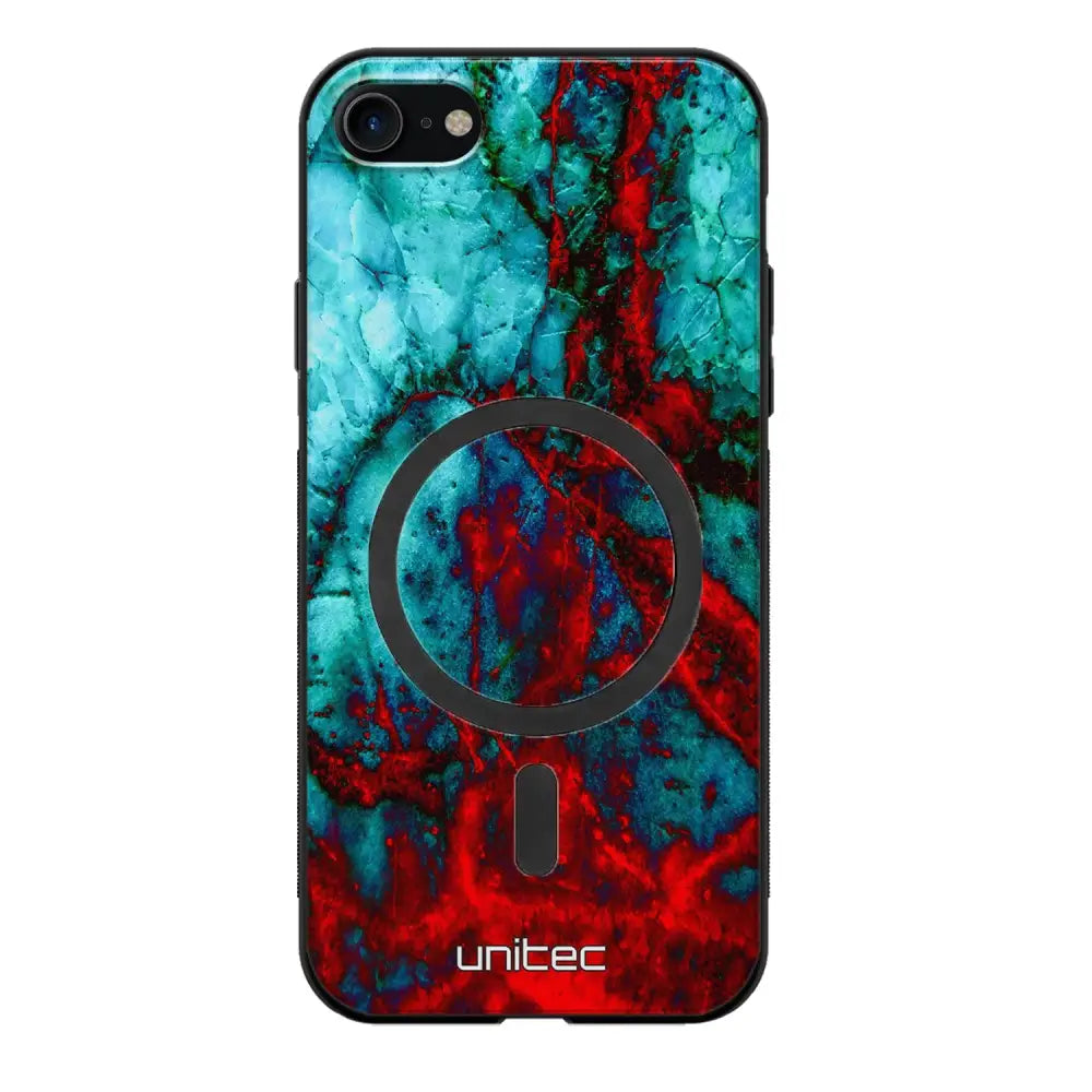 iPhone SE 2022 marmori suojakuoret - Blue Red Marble