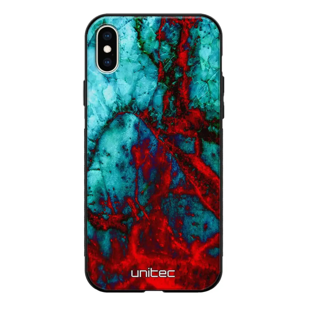 iPhone X marmori suojakuoret - Blue Red Marble - Ei