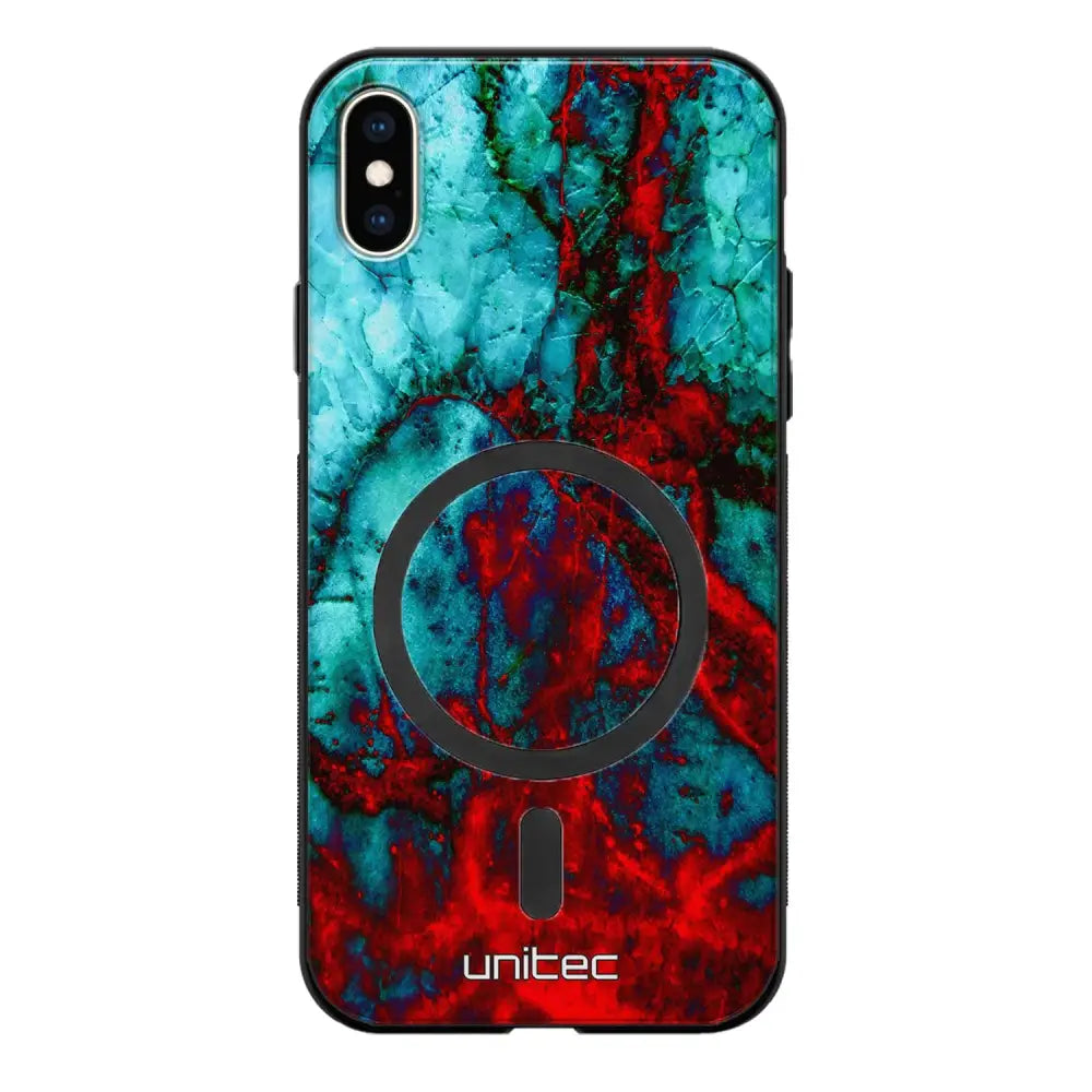 iPhone X marmori suojakuoret - Blue Red Marble